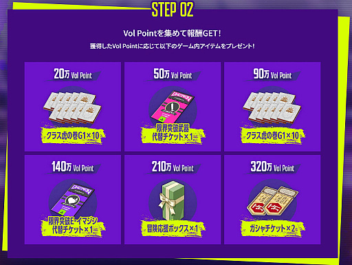 画像ギャラリー No.003のサムネイル画像 / 「ブルプロ」ビートパフォーマー実装記念イベントを開催中。特設サイトでVol Pointを集めると,ガシャチケットなどがもらえる