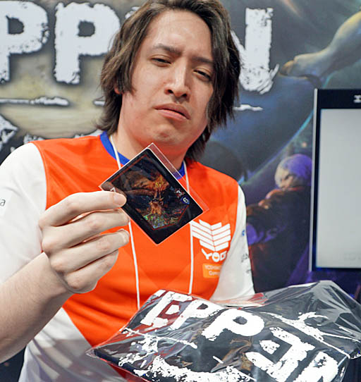画像ギャラリー No.015のサムネイル画像 / ［TGS 2019］ガンホーブースで「TEPPEN」の組手に挑戦してきた。参加賞と特製Tシャツをゲットしよう