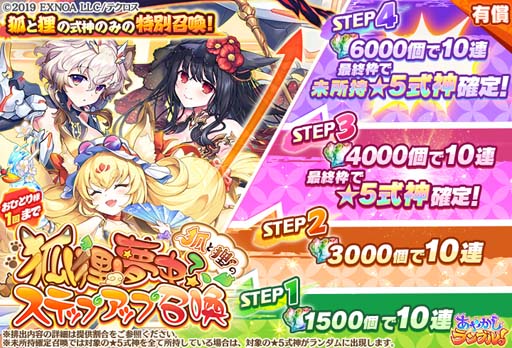 画像ギャラリー No.004のサムネイル画像 / 「あやかしランブル!」,ピックアップ召喚に「ミツバ」&「鵺」が登場。第2回「陰陽大祭」結果発表も