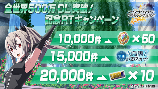 画像ギャラリー No.002のサムネイル画像 / 「SAO アリシゼーション・ブレイディング」,500万DL記念とクリスマス記念のログインボーナスを実施