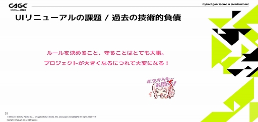 画像ギャラリー No.011のサムネイル画像 / 「『プロジェクトセカイ カラフルステージ! feat. 初音ミク』UI全面リニューアルの対応事例とそれを支えたタスクフォースチーム」講演レポート