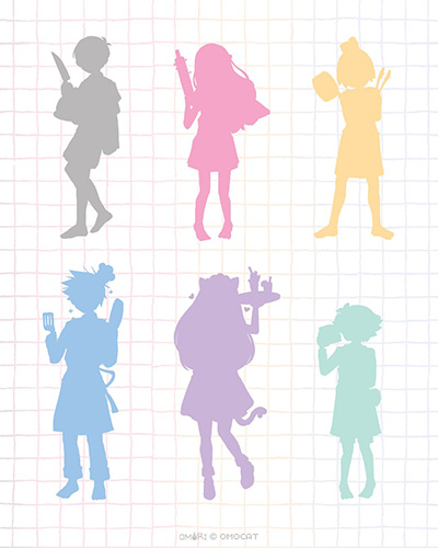 画像ギャラリー No.001のサムネイル画像 / 「OMORI」,コラボカフェや新グッズの告知か? 調理器具などを掲げているキャラクターたちのシルエットを公開