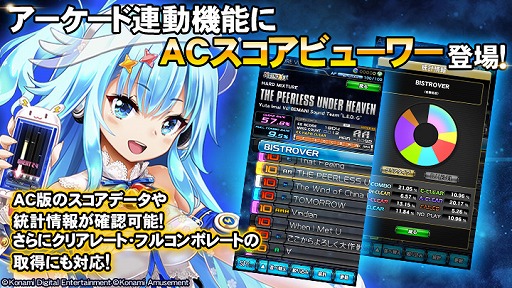 画像ギャラリー No.001のサムネイル画像 / 「beatmania IIDX ULTIMATE MOBILE」にアーケード版のプレイデータを確認できる機能“ACスコアビューワー”が登場