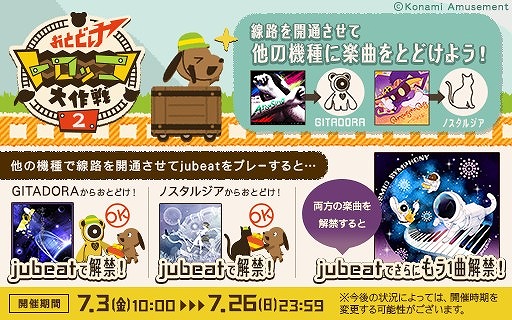 画像ギャラリー No.002のサムネイル画像 / 「GITADORA」「jubeat」「ノスタルジア」にてイベント「おとどけ！トロッコ大作戦2」が開催