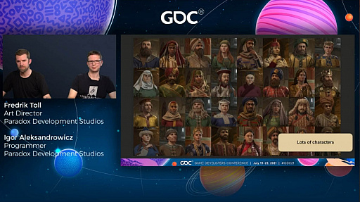 画像ギャラリー No.009のサムネイル画像 / ［GDC 2021］「Crusader Kings III」の“遺伝”システムとキャラクターグラフィックスの自動生成について，技術とアートの両面から解説