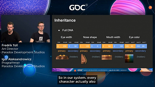画像ギャラリー No.011のサムネイル画像 / ［GDC 2021］「Crusader Kings III」の“遺伝”システムとキャラクターグラフィックスの自動生成について，技術とアートの両面から解説