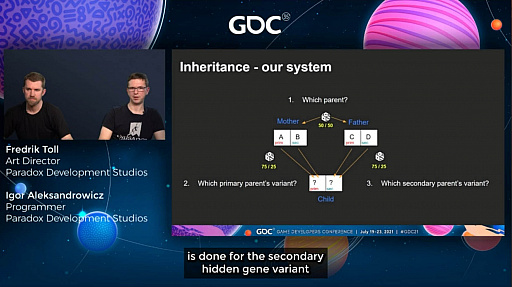 画像ギャラリー No.012のサムネイル画像 / ［GDC 2021］「Crusader Kings III」の“遺伝”システムとキャラクターグラフィックスの自動生成について，技術とアートの両面から解説