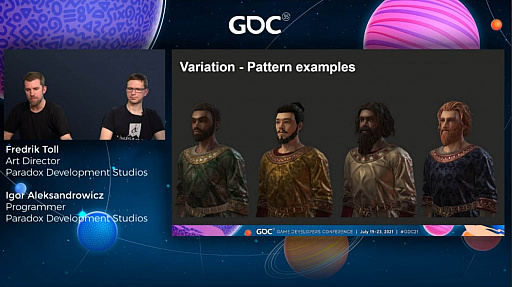 画像ギャラリー No.019のサムネイル画像 / ［GDC 2021］「Crusader Kings III」の“遺伝”システムとキャラクターグラフィックスの自動生成について，技術とアートの両面から解説