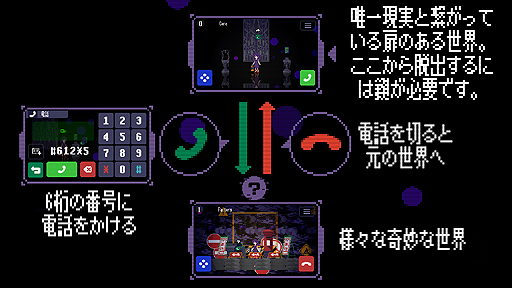 画像ギャラリー No.004のサムネイル画像 / 電話番号から自動生成される奇妙なドット世界を探索。2Dアドベンチャー「Strange Telephone」のSwitch版が11月7日より配信