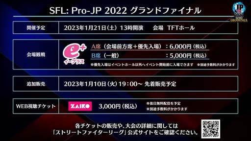 画像ギャラリー No.004のサムネイル画像 / 「ストリートファイターリーグ Pro-JP: 2022 グランドファイナル」会場観戦チケットの販売を1月10日19:00からスタート