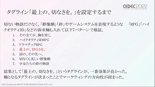 画像ギャラリー No.012のサムネイル画像 / ［CEDEC 2022］「ヘブンバーンズレッド」のマーケティング戦略とは。オリジナルIPとして超レッドオーシャンに飛び込むために必要だったこと