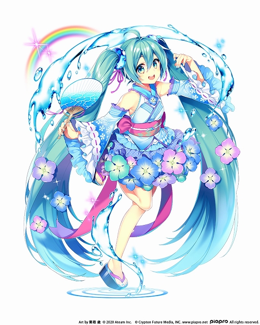 画像ギャラリー No.003のサムネイル画像 / 「初音ミク -TAP WONDER-」に8月限定の浴衣風カットインイラストと新コスチュームセットが登場