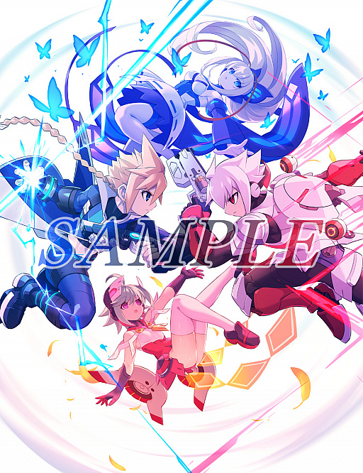 画像ギャラリー No.002のサムネイル画像 / PS4版「蒼き雷霆 ガンヴォルト ストライカーパック」,予約特典の描き下ろしイラストが公開