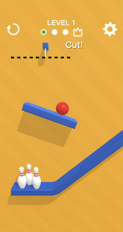 画像ギャラリー No.002のサムネイル画像 / ロープを切ってストライク! スマホ向けパズル「Rope Bowling」を紹介する「(ほぼ)日刊スマホゲーム通信」第2230回