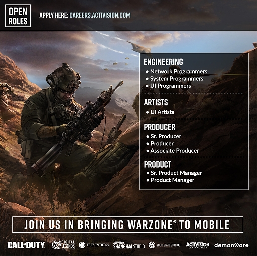 画像ギャラリー No.002のサムネイル画像 / 「Call of Duty: Warzone」モバイル版の開発がアナウンス。複数のActivision傘下スタジオが開発にあたり,2022年内にもリリースへ
