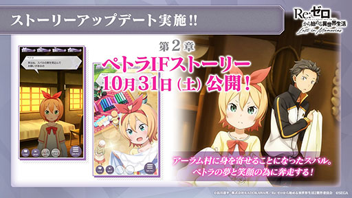 画像ギャラリー No.002のサムネイル画像 / 「リゼロス」,10月31日に“第2章 ペトラIFストーリー”を実装。同日には【精霊使いの真髄】エミリアを獲得できるイベントも開始に
