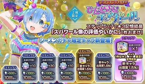 画像ギャラリー No.006のサムネイル画像 / 「リゼロス」,レム★3が登場するシーズンガチャ“ひたむきなチアガール”を開催