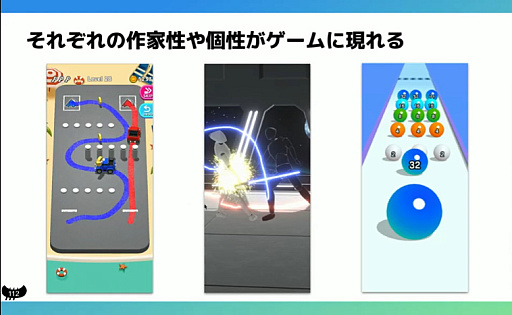 画像ギャラリー No.006のサムネイル画像 / 全人類が遊べるゲームづくりは，感性ではなく数値で判断する。「10億DLに至る道。個性を活かしたハイパーカジュアルゲーム開発」聴講レポート［CEDEC 2024］