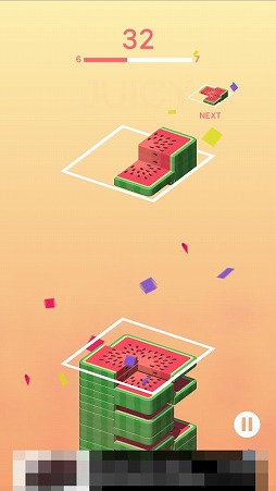 画像ギャラリー No.004のサムネイル画像 / 立体的な落ちものパズル。「Juicy Stack」を紹介する「(ほぼ)日刊スマホゲーム通信」第2304回