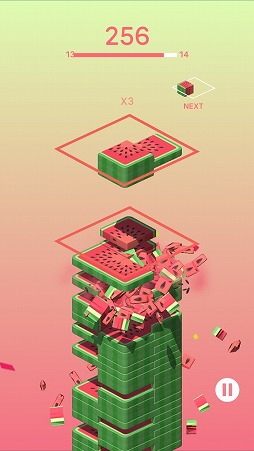 画像ギャラリー No.007のサムネイル画像 / 立体的な落ちものパズル。「Juicy Stack」を紹介する「(ほぼ)日刊スマホゲーム通信」第2304回