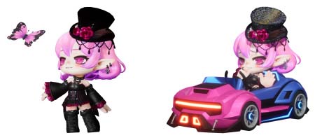 画像ギャラリー No.004のサムネイル画像 / 「カートライダー ドリフト」×「メイプルストーリー」コラボイベントにピンクビーン＆ルシードが登場