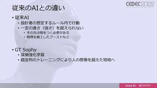 画像ギャラリー No.012のサムネイル画像 / ［CEDEC 2022］「グランツーリスモ」のトップ選手に勝利したAI“Gran Turismo Sophy”は，どのように学習し何を目指すのか