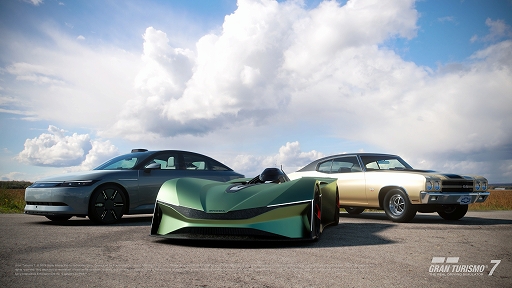 画像ギャラリー No.001のサムネイル画像 / 「グランツーリスモ7」,AFEELA Prototype 2024,シボレー シェベル SS 454 Sport Coupe,シュコダ ビジョン GTが登場