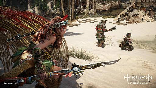 画像ギャラリー No.004のサムネイル画像 / 「Horizon Forbidden West」の最新ゲームプレイ映像が公開。主人公アーロイがさまざま武器やアビリティで敵や機械獣と戦うシーンを収録