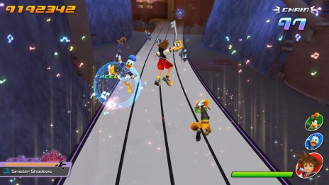 画像ギャラリー No.026のサムネイル画像 / 「KINGDOM HEARTS Melody of Memory」の基本操作や各モードの情報が公開。シオン，ロクサス，アクセルのパーティーが登場