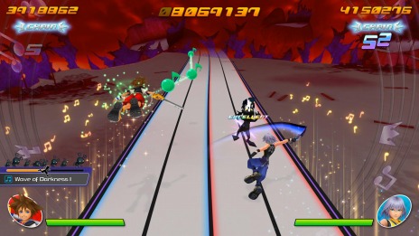画像ギャラリー No.034のサムネイル画像 / 「KINGDOM HEARTS Melody of Memory」の基本操作や各モードの情報が公開。シオン，ロクサス，アクセルのパーティーが登場