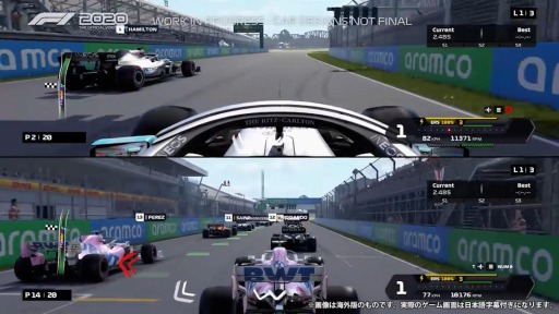 画像ギャラリー No.002のサムネイル画像 / 「F1 2020」のスプリット・スクリーン（画面分割）モードのプレイ動画が公開。自分のレーシングチームを作成できる機能が追加