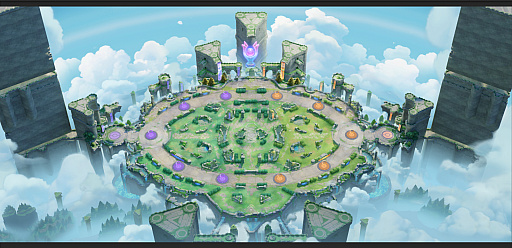 画像ギャラリー No.001のサムネイル画像 / 「Pokémon UNITE」,新マップ“テイア蒼空遺跡スタジアム”の情報を公開。レックウザがレジェンドピットに登場
