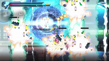 画像ギャラリー No.006のサムネイル画像 / 「蒼き雷霆 ガンヴォルト 鎖環」，主人公を切り替えて戦うシステムやボスの情報を公開。5月28日と6月25日には店頭体験会も開催決定