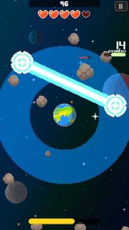 画像ギャラリー No.003のサムネイル画像 / 隕石から惑星を守ろう。スマホ向けアクション「Stone Shower」を紹介する「(ほぼ)日刊スマホゲーム通信」第2343回