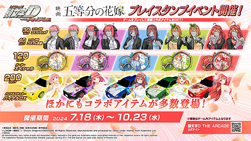 画像ギャラリー No.033のサムネイル画像 / 「頭文字DAC」,五等分の花嫁とのコラボイベント開催中。中野一花,中野二乃などをモチーフにしたアイテムが登場
