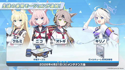 画像ギャラリー No.016のサムネイル画像 / 「ブルアカ」の第2部メインストーリーが4月21日のメンテナンス後に開幕。FOX小隊のニコ,クルミ,オトギもいよいよプレイアブルに