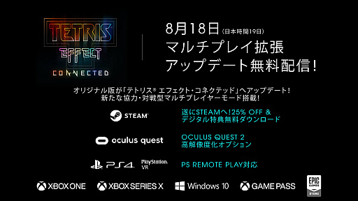 画像ギャラリー No.007のサムネイル画像 / 「Tetris Effect Connected」のPC(Steam版)が8月19日に配信決定。「テトリス エフェクト」無料拡張アップデートも同日実施