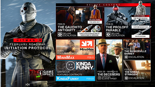 画像ギャラリー No.001のサムネイル画像 / 「HITMAN 3」の2月分ロードマップが公開。エスカレーションなどの無料DLCが毎週リリース