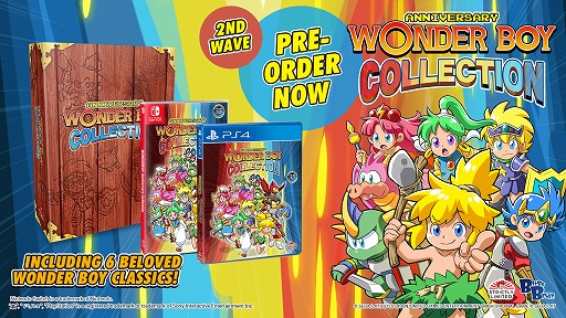画像ギャラリー No.002のサムネイル画像 / PS4/Switch「WONDER BOY ANNIVERSARY COLLECTION」第二次先行予約がスタート。「ワンダーボーイ」シリーズ6作品を収録したパッケージ