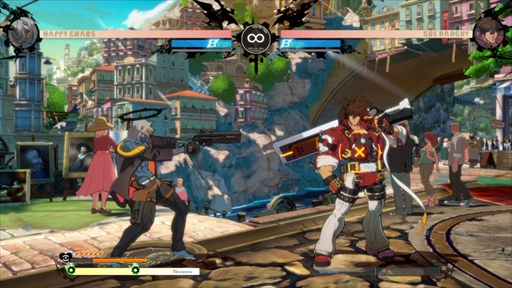 画像ギャラリー No.008のサムネイル画像 / 「GUILTY GEAR -STRIVE-」,ハッピーケイオスのプレイフィールをお届け。銃を使った強力なラッシュが特徴のテクニカルファイター