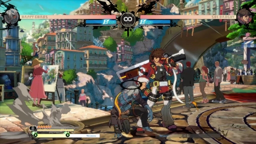 画像ギャラリー No.011のサムネイル画像 / 「GUILTY GEAR -STRIVE-」,ハッピーケイオスのプレイフィールをお届け。銃を使った強力なラッシュが特徴のテクニカルファイター