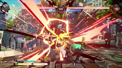 画像ギャラリー No.018のサムネイル画像 / 「GUILTY GEAR -STRIVE-」,ハッピーケイオスのプレイフィールをお届け。銃を使った強力なラッシュが特徴のテクニカルファイター