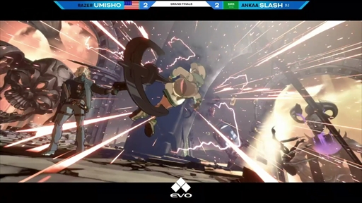 画像ギャラリー No.002のサムネイル画像 / ［EVO2022］「GUILTY GEAR ‐STRIVE‐」部門優勝はUMISHO選手。アメリカの最強ハッピーケイオス使いが同部門の初代EVO覇者に