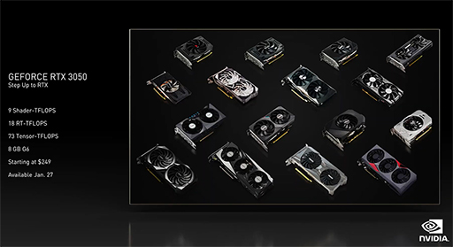 画像ギャラリー No.001のサムネイル画像 / NVIDIA,デスクトップPC向けGPU「GeForce RTX 3050」やノートPC向け「GeForce RTX 3080 Ti/3070 Ti」を発表