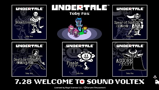 画像ギャラリー No.001のサムネイル画像 / 「SOUND VOLTEX EXCEED GEAR」に「UNDERTALE」の楽曲を追加するアップデートが7月28日に配信へ。“ASGORE”ほか5曲が新たに登場