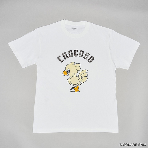 画像ギャラリー No.001のサムネイル画像 / 「チョコボ」「モーグリ」「トンベリ」「サボテンダー」の「FF」Tシャツ，予約を受付中。シンプルな白地に，かすれた風合いのプリントがおしゃれ