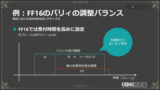 画像ギャラリー No.018のサムネイル画像 / ［CEDEC 2023］「FINAL FANTASY XVI」の本格アクションバトルを幅広い層に楽しんでもらうための設計とは