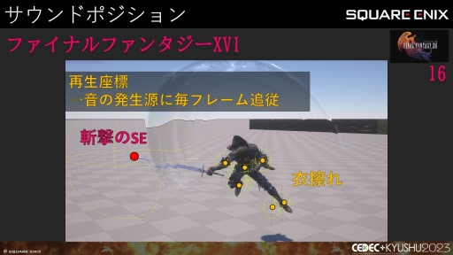 画像ギャラリー No.007のサムネイル画像 / ［CEDEC＋KYUSHU］「FINAL FANTASY XIV」「FINAL FANTASY XVI」のサウンド担当が語る，2タイトルの並行開発で得られた知見と使用されたサウンド技術