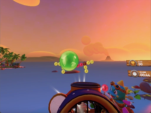 画像ギャラリー No.004のサムネイル画像 / 「パズルボブルVR バケーション・オデッセイ」インプレッション。VR空間で立体的なバブルの塊を次々に割っていく爽快感を味わえる