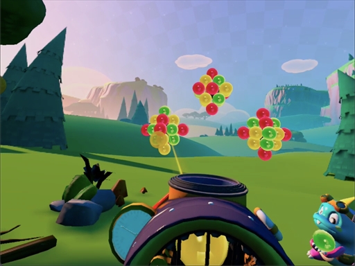 画像ギャラリー No.008のサムネイル画像 / 「パズルボブルVR バケーション・オデッセイ」インプレッション。VR空間で立体的なバブルの塊を次々に割っていく爽快感を味わえる